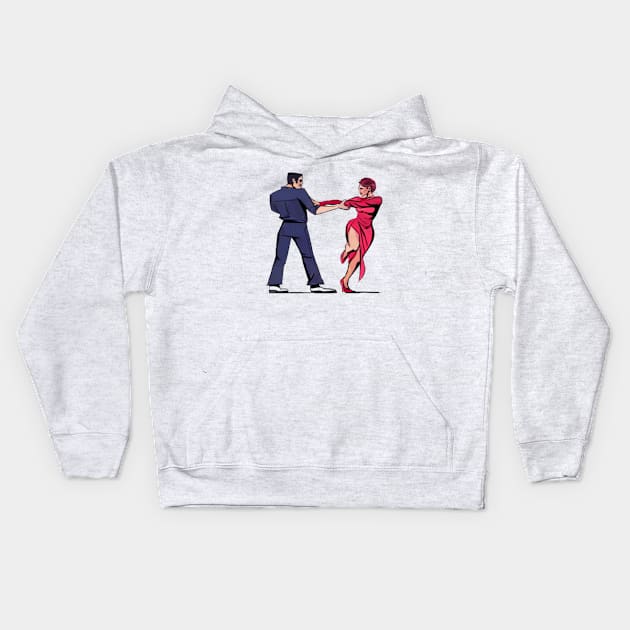 Tango Dancers Kids Hoodie by dammitfranky